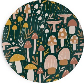 Salad Plates: Woodland Mushroom Meadow - Green Salad Plate, Green