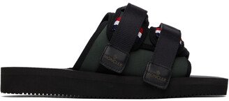 Khaki & Black Slideworks Sandals