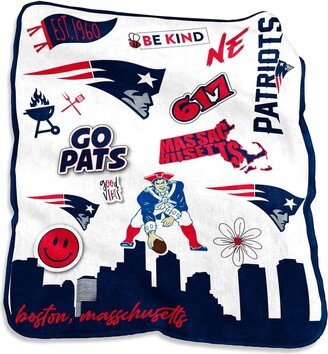 New England Patriots 50'' x 60'' Native Raschel Plush Throw Blanket