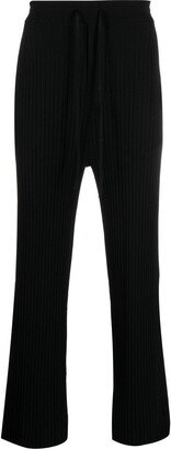 Ribbed-Knit Straight-Leg Trousers