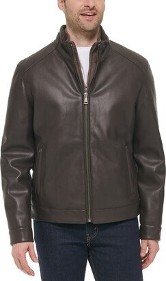 Men's Faux-Leather Motto Jacket