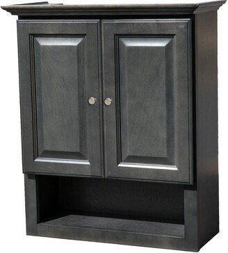 21X26 Slate Gray Raised Panel Bathroom Wall Cabinet - 21x26x9