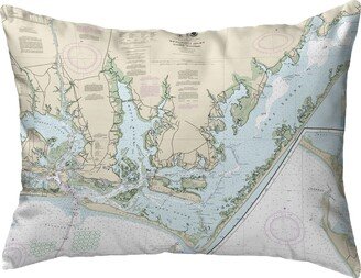 Betsy Drake Beaufort Inlet and Core Sound, NC Nautical Map Noncorded Pillow