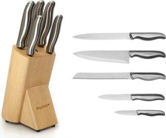 Essentials 6PC Stainless Steel Knife Set with Block