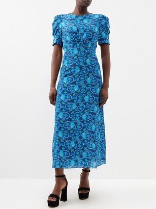 Bianca Floral-print Silk-crepe Midi Dress