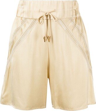 Drawstring-Waist Track Shorts-AC