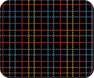 Mouse Pads: Grid Plaid - Dark Multi Mouse Pad, Rectangle Ornament, Black