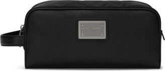 Black Logo Plaque Wash Bag