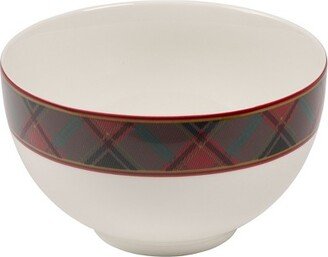 Christmas Tree Tartan Rice Bowl - 6 Inch