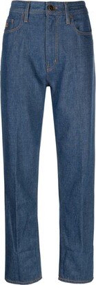 High-Rise Cropped Jeans-AR