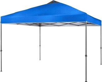 Crown Shades 10x10 Foot Pop-up Canopy Polyester Adjustable Height Outdoor Instant Pop-Up Portable Waterproof Shade Folding Canopy with Carry Bag, Blue