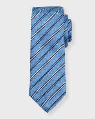 Men's Stripe Jacquard Silk Tie-AB