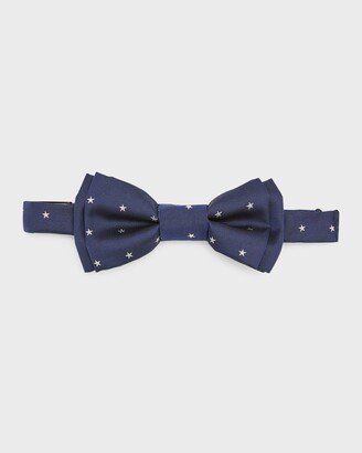 Men's Star-Print Silk Bow Tie