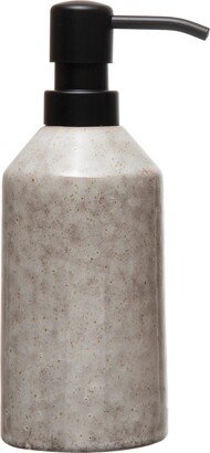 Storied Home Neutral Colored Reactive Glaze Stoneware Soap Dispenser with Black Pump - Natural