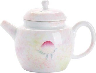 Oriarm Porcelain Kung Fu Tea Pot Over Glaze, Chinese Mini Teapot With Peach Pattern