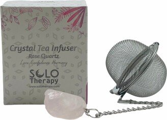 Crystal Tea Infuser, Rose Quartz Stainless Steel Ball Mesh Strainer Filter For Brew Fine Loose