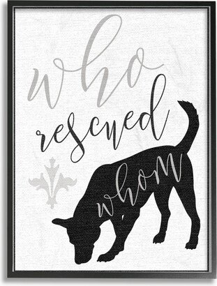 Who Rescued Whom? Dog Typography Framed Giclee Art, 16 x 20