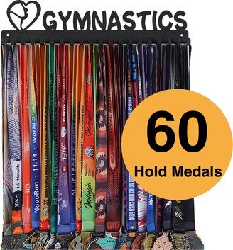 Gymnastics Medal Holder Display Hanger Rack Frame For Sport Race Girl - Sturdy Black Steel Easy To Install Over 60 Medals | 1Pcs