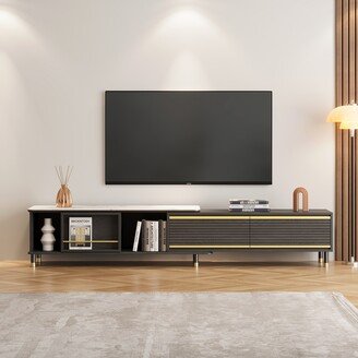 JASIWAY Light Luxury Modern Rectangle TV Stand