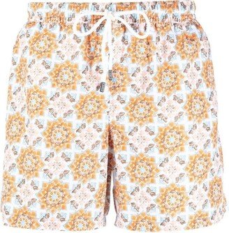 Madeira geometric-print swim shorts