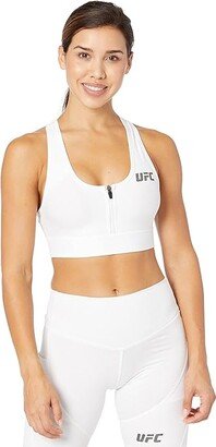 Core Zip Front Sports Bra (White) Women's Lingerie