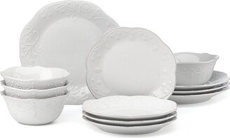 French Perle White 12Pc Dinnerware Set