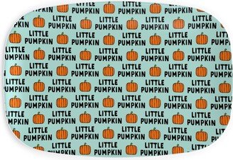 Serving Platters: Little Pumpkin - Halloween - Aqua Serving Platter, Green