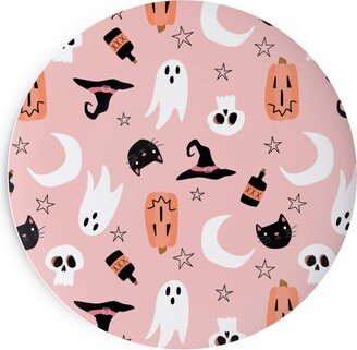 Salad Plates: Sweet Halloween Pumpkin, Witch, Ghost, Cat Salad Plate, Pink