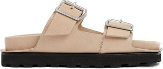 Double Buckle-Fastened Open-Toe Sandals