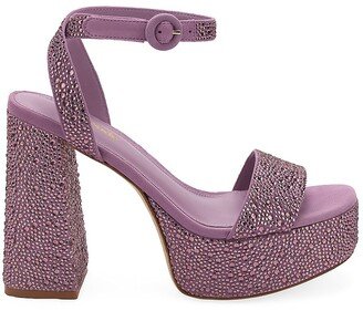 Dolly Crystal-Embellished Platform Ankle-Strap Sandals