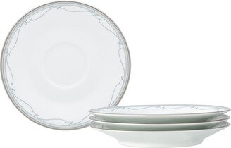 Satin Flourish 4 Piece Saucer Set, Service for 4