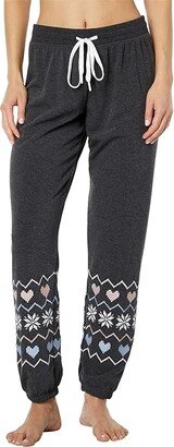 Summit View Embroidered Joggers (Heather Slate) Women's Pajama