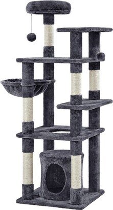 56.5inch Multilevel Cat Tree Cat Tower with Scratching Posts Dark Gray