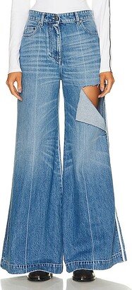 Ripped Wide Leg Jeans in Blue