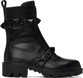 Black Roman Stud Boots