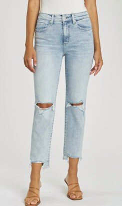 Monroe High Rise Slim Cigarette In Dune Distressed