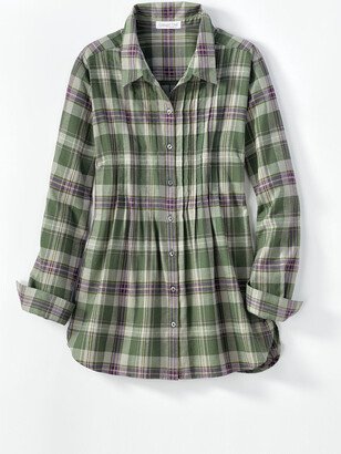 Women's Rustic NorthCountry Flannel Shirt - Green Grove Multi - PXL - Petite Size