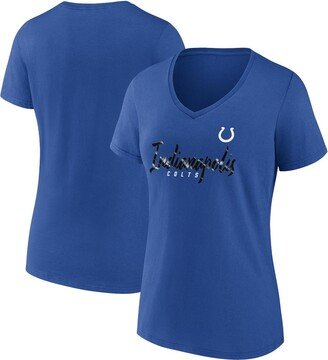 Women's Branded Royal Indianapolis Colts Shine Time V-Neck T-shirt