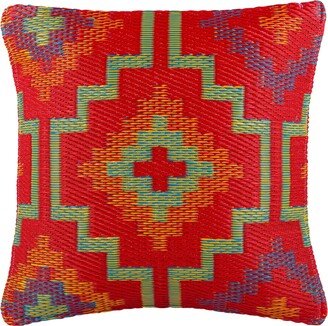 Handmade Lhasa Orange and Violet Outdoor Accent Pillow