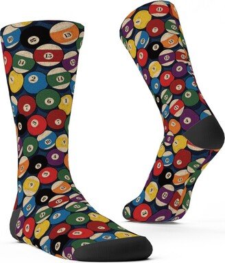 Socks: Billiard Bowls - Multi Custom Socks, Multicolor