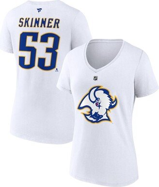 Women's Branded Jeff Skinner White Buffalo Sabres Special Edition 2.0 Name and Number V-Neck T-shirt