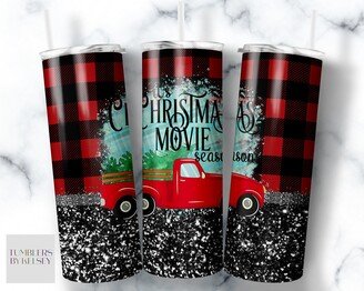Buffalo Plaid Vintage Chevy Truck Tumbler -Comes With Lid & Straw - 20Oz + 30Oz Available Holiday Party Gift