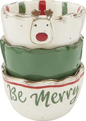 Mud Pie, Reindeer, 2 x 3 dia Christmas Farmhouse Mini Dip Cup Set