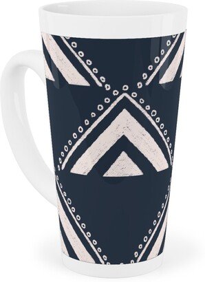Mugs: Lead The Way Triangles - Blue Tall Latte Mug, 17Oz, Blue