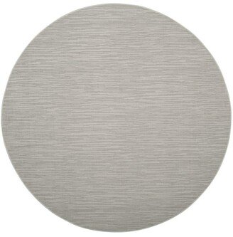 Courtyard Light Gray 6'7 x 6'7 Sisal Weave Round Outdoor Area Rug