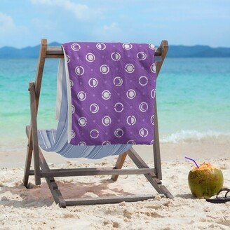 Monochrome Moon Phases Pattern Beach Towel - 36 x 72