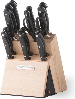 Everyday Solutions PowerEdge Knife 15 Piece Knife Block Set with Built In Electric Knife Sharpener