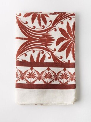 Palma-print 200cm X 200cm Linen-blend Tablecloth