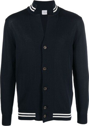 Notched-Collar Cotton Cardigan