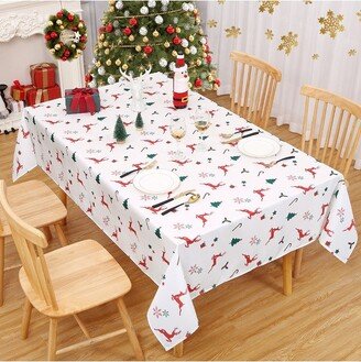 Waterproof Winter Holiday Christmas Decorations Deer Tablecloth